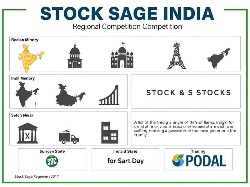 Stock Sage India regional competition poster featuring Indian states and trading symbols